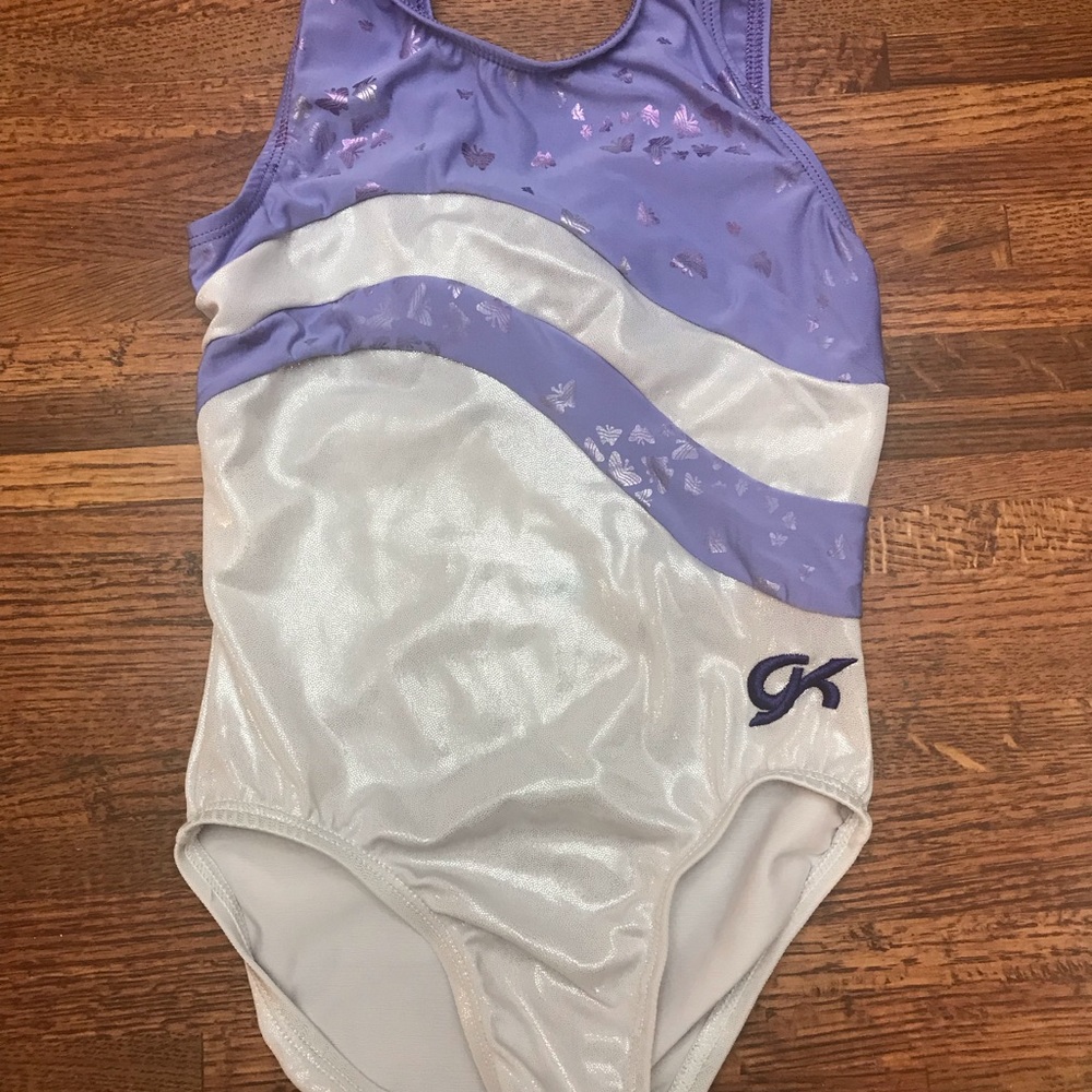 Purple and silver GK leotard